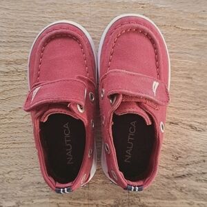 Nautica Baby Infant Velcro Strap Red Causal Loafers Nautical Boat Shoes